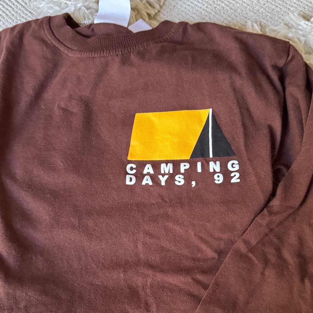Zara Brown Kids Long Sleeve Shirt with Camping Design - Picture 3 of 4